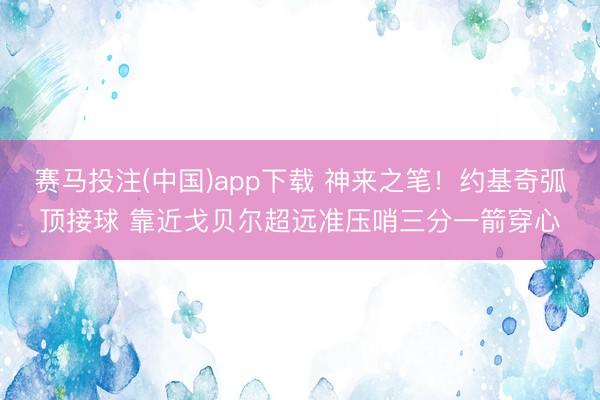 赛马投注(中国)app下载 神来之笔！约基奇弧顶接球 靠近戈贝尔超远准压哨三分一箭穿心