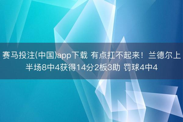 赛马投注(中国)app下载 有点扛不起来！兰德尔上半场8中4获得14分2板3助 罚球4中4