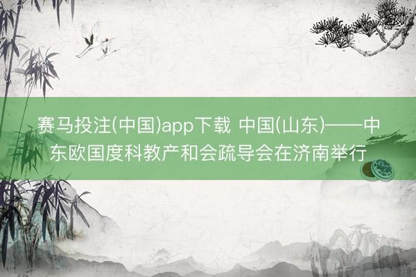 赛马投注(中国)app下载 中国(山东)——中东欧国度科教产和会疏导会在济南举行