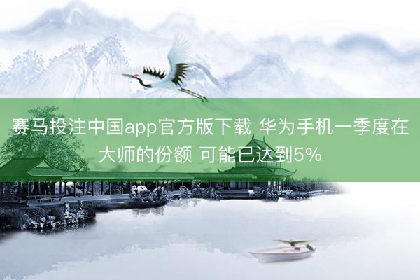 赛马投注中国app官方版下载 华为手机一季度在大师的份额 可能已达到5%