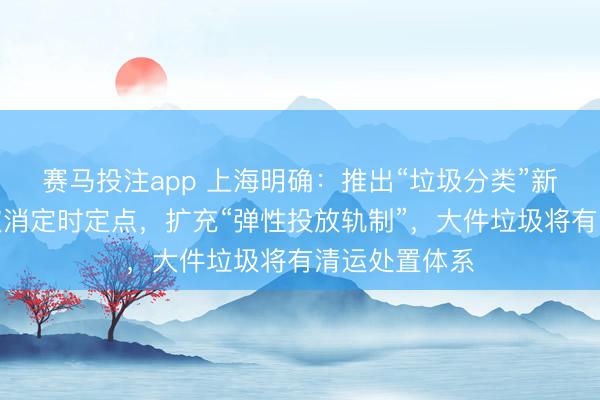 赛马投注app 上海明确：推出“垃圾分类”新规划！暂不取消定时定点，扩充“弹性投放轨制”，大件垃圾将有清运处置体系