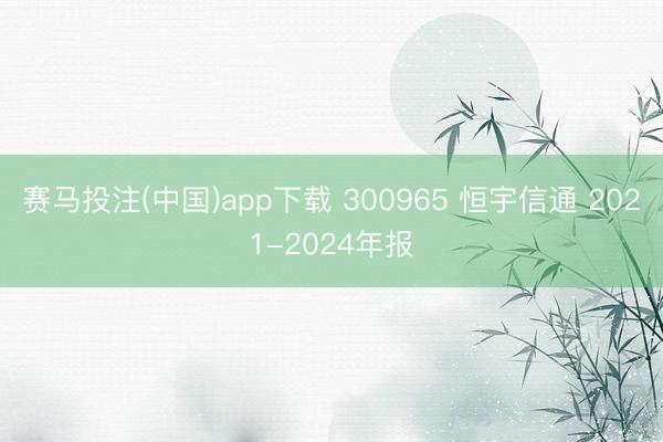 赛马投注(中国)app下载 300965 恒宇信通 2021-2024年报