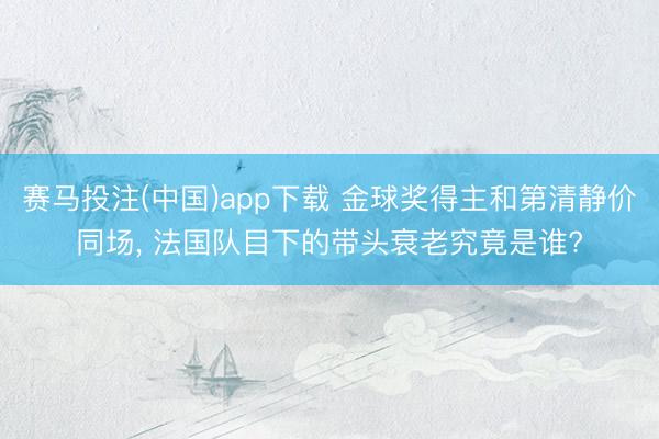 赛马投注(中国)app下载 金球奖得主和第清静价同场， 法国队目下的带头衰老究竟是谁?