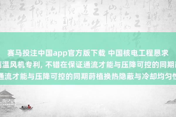 赛马投注中国app官方版下载 中国核电工程恳求新式热屏蔽冷却结构的高温风机专利， 不错在保证通流才能与压降可控的同期莳植换热隐蔽与冷却均匀性