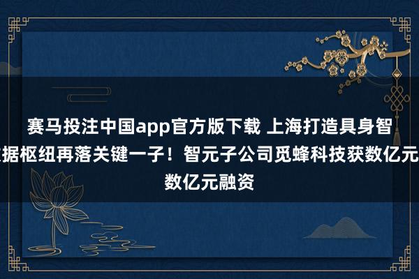 赛马投注中国app官方版下载 上海打造具身智能数据枢纽再落关键一子！智元子公司觅蜂科技获数亿元融资